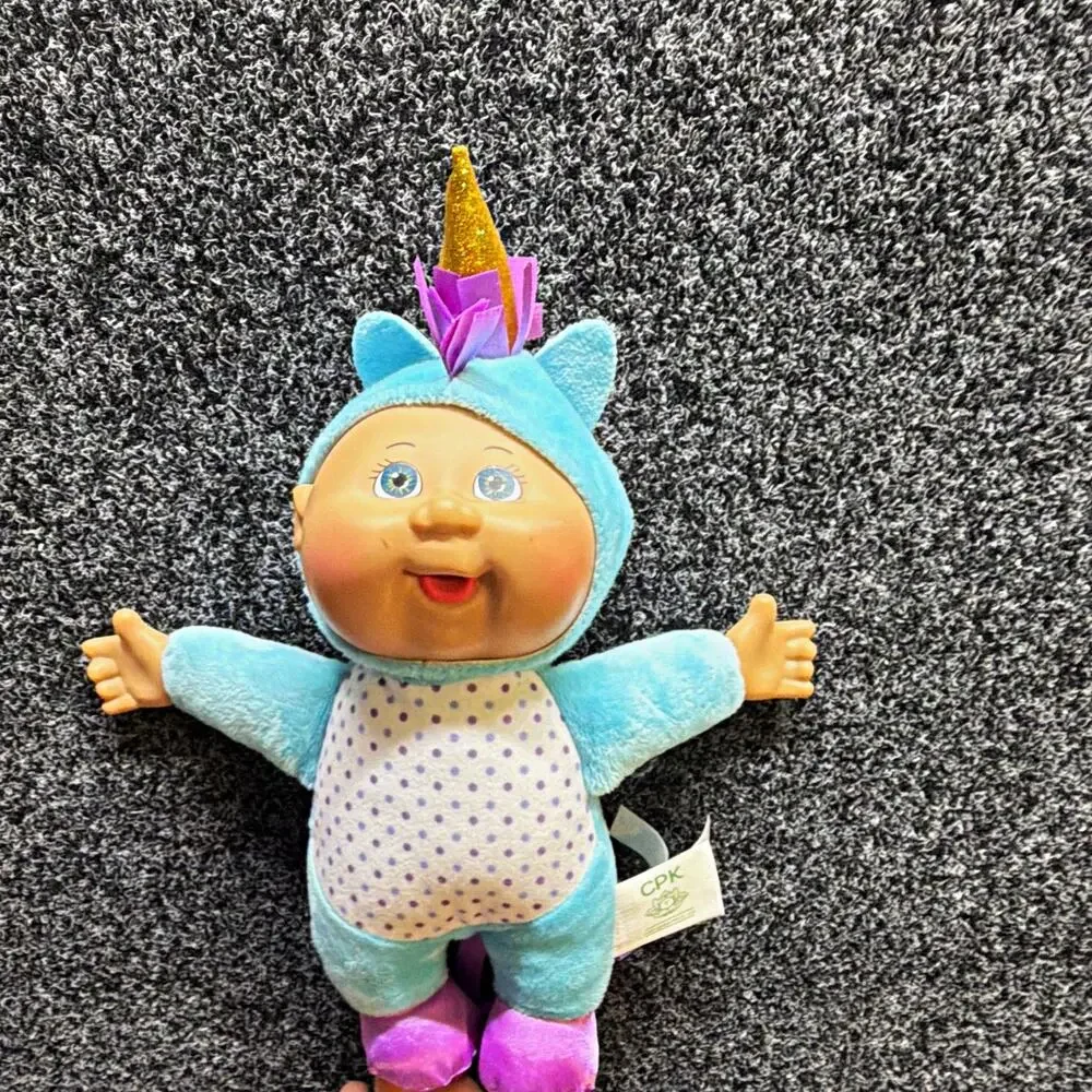 Cabbage Patch Kids Babies 9 in Soft Body Doll Unicorn Costume Blue Purple
